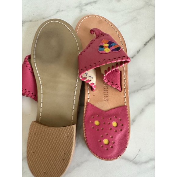 JACK ROGERS Pink Leather Patchwork Sandals Sz 9 - Picture 6 of 6